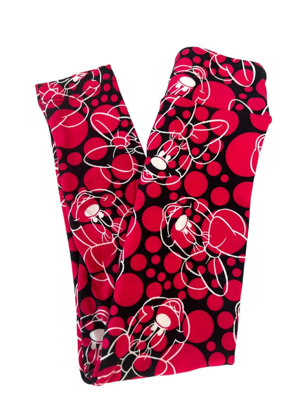 Lularoe Pink Red Minnie Leggings S/M